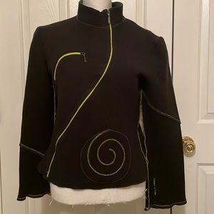 Adventures des Toiles Charcoal Unique Asymmetrical Zipper Jacket